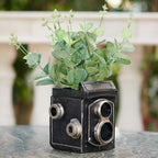 Camera Decorative Planter Plant Gift - Desk Decor Succulent Pot for Indoor Plants Vintage Camera Home Shelf Office Decor Small Flower Pot with Drainage