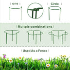 LEOBRO 6 Pack Plant Support Plant Stakes, Metal Peony Support, Garden Plant Supports, Plant Cage, Plant Support Ring, Plant Support Stakes for Peony, Tomato, Hydrangea, Indoor Plants, 9.8 W x 15.7 H
