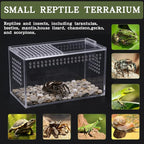 Acrylic Jumping Spider Enclosure Kit,Reptile Tank Escape Proof,Breathable Reptile Terrarium-High Transparency-Tweezer & Temp Sticker Included【No Assembly】
