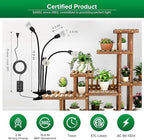 SANSI LED Grow Lights for Indoor Plants, Lifetime Free Bulb Replacement, 600W Full Spectrum 4-Gooseneck Clip Plant Grow Light, Plant Light with Timer 4/8/12 Hrs, High PPFD Growing Power Grow Lamp