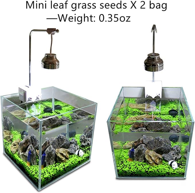 2 Pack Aquarium Plants S.e.e.ds for Fish Tank - Mini Leaf, Aquarium Foreground Decor, Easy-to-Grow Real Carpet Plants for Fish Tanks