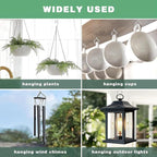 12 PCS Q-Hanger Hooks for String Lights, Ceiling Hangers for Plants Wind Chimes, Christmas Decorations Outdoor Hooks Silver