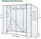 Ohuhu Tomato Greenhouse for Outdoors: Portable Lean to Green House Heavy Duty with Roll-Up Zippered Door, Tall Plastic Greenhouses for Outside Plants Growing Shed Tent for Backyard, 6.6x2.5x5.6 FT