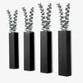 Wall Planters for Indoor Plants, Set of 4 Black Modern Farmhouse Wood Wall Decor for Indoor Plants, Hanging Planter for Living Room, Bathroom Wall Decor, Dried Flowers and Faux Greenery