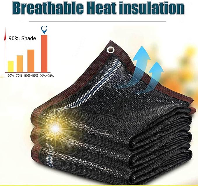 Sun Shade for Garden Shade Sail Net with Grommets Mesh Tarpaulin, Reinforced Shade Netting Mesh Sunscreen for Shade Mesh Tarp, Pergola, Privacy Netting,black-5x6m