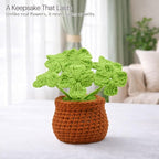 Handmade Positive Crochet Flowers, Four-leaf Clover Gifts - Good Luck, New Job, New Business, Encouragement Gifts for Coworker, Boss, Friends - Emotional Support Crochet Plants for Desk Decor