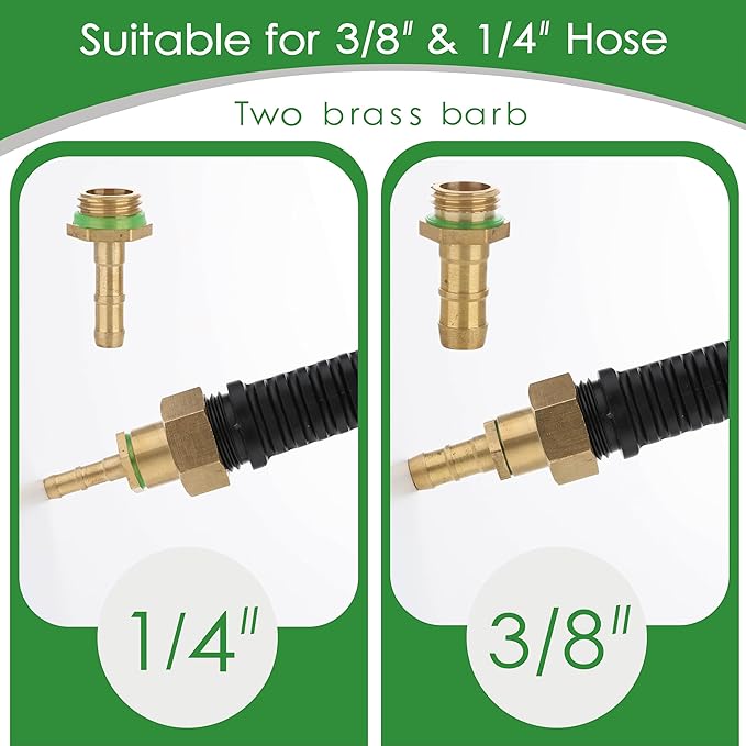 Sprayer Wand,Adjustable Universal Sprayer with 3/8" Brass Barb, Stainless Steel Replacement Sprayer Wand with Shut off Valve (44 Inches Sprayer Wand)