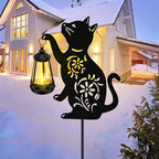 ZFNN Mothers Day Gifts, Solar Garden Lights Decor Cat Statues, Outdoor Metal Lantern, Waterproof Solar Lights for Yard Patio Lawn Pathway Art Decoration, Gardening Gifts for Women Mom Cat Lovers