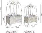 2-Piece Vintage Metal Birdcage Planter Set, Rustic Distressed Plant Holder, Farmhouse Floral Containers for Indoor Outdoor Garden, Patio & Tabletop Decor