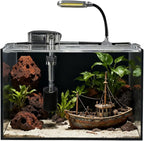 2.5 Gallon Fish Tank Starter Kits, with Led Light, Filter Pump, Cover, Small Fish Tank Betta Aquarium (30x18x20CM)