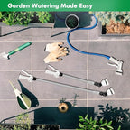 RESTMO 36”-60” Metal Watering Wand, Long Telescopic Tube | 180° Adjustable Ratcheting Head | 7 Spray Patterns | Flow Control, Perfect Garden Hose Sprayer to Water Hanging Baskets, Shrubs, White