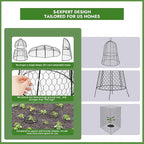 Decoroca 4 PCS Garden Cloches for Plants - Chicken Wire Plant Protectors from Animals, Outdoor Plant Cages to Keep Squirrels, Rabbits & Birds Out of Vegetable - DIY in 5 Forms - Sturdy Anti-Rust Dome