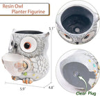 Saysmile Unique Owl Plant Pots Indoor, Cute Small Succulent Pots with Drainage Hole, Watering Owl Planters for Indoor Outdoor Plants, Resin Flower Pot for String of Pearls, Gift Ideas for Mother