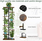 LINZINAR Plant Stand 8 Tier 9 Potted Multiple Flower Pot Holder Shelf Indoor Outdoor Planter Rack Storage Organizer for Patio Garden Corner Balcony Living Room (Black, 8 Tier)