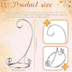 MorningRo 1 Pcs Ornament Display Stand 7.5" Height Ornament Stand Holder Ornaments Hanger Terrarium Bracket Air Plant Holder Hanging Hook for Christmas Home Party Wedding Decoration(Silver)
