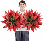 Velener Fall Fake Agave Artificial Plant, Red Fake Succulent Plant for Room Decor, Unpotted Faux Agave Stems Plant for Fall Outdoor/Indoor Decor, 28 inches, Set of 2