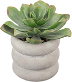 Hollyone Fake Plants Succulents Artificial Agave Succulent Plants Faux Aloe Potted Plant in White Glaze Ceramic Pot for Desk Modern Office Room Table Shelf Bathroom Garden Greenery Home Decor