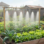 Automatic Garden Irrigation System 100ft, Upgraded Drip & Spray Watering Kit with 18 Adjustable Copper Nozzles for Raised Beds, Outdoor Garden, Lawn, Potted Plants & Greenhouse (100ft)