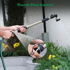 RESTMO Extra Long All Metal Telescoping Watering Wand, 180° Adjustable Ratcheting Head | 4 Spray Patterns | Thumb Flow Control, Perfect Garden Hose Sprayer to Water Hanging Baskets, Shrubs