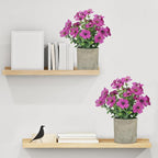 2 Pack Small Fake Plants Potted Artificial Plants Artificial Flowers Potted Faux Flower Daisy with Eucalyptus Leaves for Home Decor Office Room Farmhouse Indoor Table Bathroom Decor（Purple）