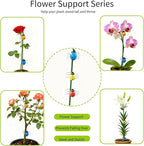 10 Pcs 16.5 Inch Bendable Metal Orchid Plant Support Stakes, Garden Flower Stakes with 15 Clips for Indoor Outdoor Potted Plants, Stem Support for Amaryllis Tomatoes Zinnias & More Flowers