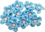 10 PCS 3D Flower Ceramic Tiles,1.6" Handmade Procelain Ceramic Flowers for Artwork,Fish Tank,Vases,Living Room, Dining Table,Office, Home Floral Decor (Double-Flowered Blue)