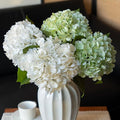 DUYONE 4Pcs 22 inch Lifelike Artificial Hydrangea,2 White & 2 Light Green Large Flowers Artificial Flowers Dry Flowers Outdoor Wedding Christmas Office Family Party Living Room Table Deco