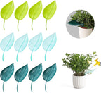 Incauca 12 PCS Plant Watering Leaf, 3 Color Leaflow Plant Pot Watering Funnel Devices, Creative House Flower Water Funnel, Drip Irrigation System for Indoor and Outdoor Potted Houseplants