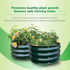 GARDMAX 2 Pack 2x2x1FT Galvanized Round Raised Garden Bed Kit, Metal Planter Boxes Outdoor with Easy Assembly, Large Garden Bed for Vegetables, Fruits, Flower, Herbs Dark Green