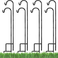AshmanOnline Ashman Shepherd's Hooks 35 Inch (8 Pack), Black, Made of Premium Metal for Hanging Solar Lights, Bird Feeders, Mason Jars, Christmas Lights, Lanterns, Garden Stakes and Wedding Décor.
