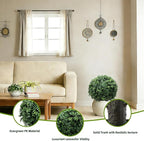26-Inch Artificial Topiary Boxwood Ball Trees (Set of Two) – Lifelike, UV-Resistant Decor for Indoor & Outdoor Use – Enhance Your Space with Vibrant Greenery