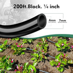 Bonviee 200ft 1/4 inch Drip Irrigation Tubing Blank Distribution Hose Garden Watering Tube Line for Drip Irrigation System