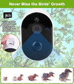 Smart Bird House with Camera, 1080P HD Wireless Birdhouse for Outside with Nest Auto Capture Photo & Video, Solar Powered 2.4G WiFi & App Notify 32G SD Card Waterproof Wooden Birdhouse