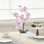 15" Tall Artificial Silk Phalaenopsis Orchid Flower Plant Pot Arrangements (Pink Shades)