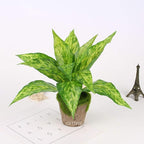 CATTREE Artificial Plants Outdoor, Fake Plant Décor Shrubs Faux Grass Plastic Leaves Greenery Bushes Home Garden Wedding Party Decorations Indoor Office Yard Verandah Planter Filler - Yellow 2 Pack