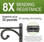 6" Plant Hanger Hooks Outdoor Indoor Planter Hooks, Wall Mounts for Hanging Plants, Baskets, Wind Chimes, Bird Feeders, Lanterns, Bird Houses (Black Metal, 2-Pack)
