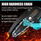 Saker Mini Chainsaw,Portable Electric Cordless Chainsaw,Battery Powered,Small Power Handheld Chain Saws Pruning Shears for Tree Branches,Father Day Gift for Men Women(2 Batteries&3 Chains)