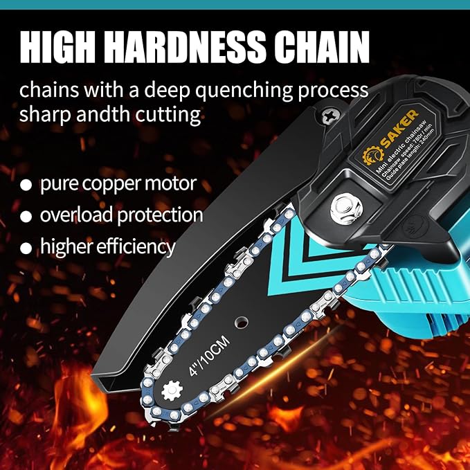 Saker Mini Chainsaw,Portable Electric Chainsaws Cordless,Small Handheld Chain Saw Pruning Shears Chain Saws for Tree Branches,Gifts for for Men Husband Women,Courtyard and Garden