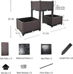 Plastic Elevated Planters for Raised Garden Bed with Legs for Outdoor Plants Box Kits with Drainage Holes for Patio Deck Balcony to Planting Flowers,Vegetables,Tomato and Herbs