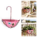 Plant Umbrellas for Outdoor Plants, Farmhouse Umbrella Shaped Wall Hanging Planter – Metal Iron Art with Drainage Holes, No-Drill Rustproof Flower Pot for Yard, Patio, Balcony