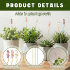 Threehoney 6 Pcs Crystal Plant Trellis for Potted Plants, 9.84'' Metal Plant Stakes with Natural Crystal Suncatcher, Indoor Outdoor Climbing Vegetation Support Stake for Home Garden Decor Gift