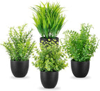 4 Pack Fake Desk Plants Small Faux Plants Mini Potted Artificial Plants for Table Bathroom Home Room Kitchen Shelf Office Decor
