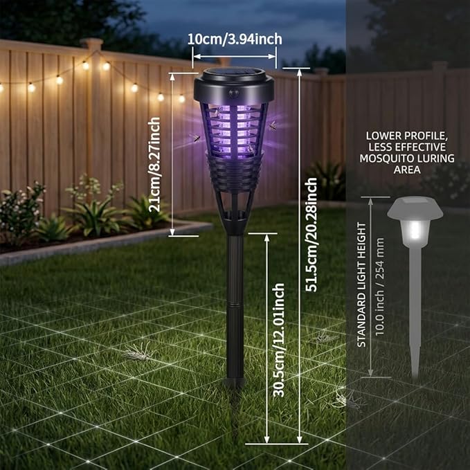 2026 4Pack Mosquito Repellent Outdoor Patio Solar Bug Zapper Outdoor,Mosquito Trap to Repel Gnat Small Flying Insect,Waterproof Mosquito Zapper for Outside,Solar Fly Zapper for Backyard,Garden,Patio