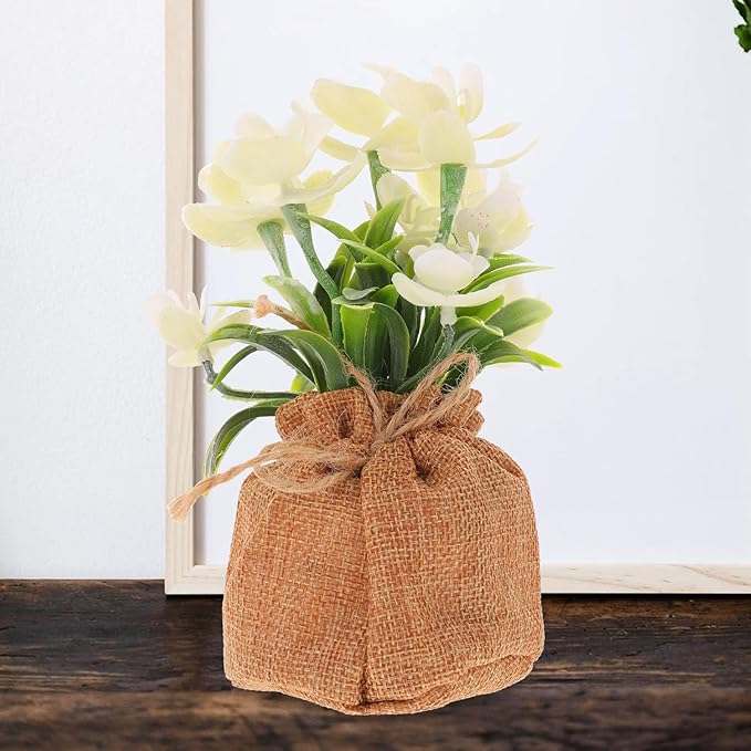 INOOMP Faux Phalaenopsis Orchid Bonsai Potted Artificial Orchid Flowers Realistic Fake Flowers Decor for Indoor Home Office Living Room Table Display