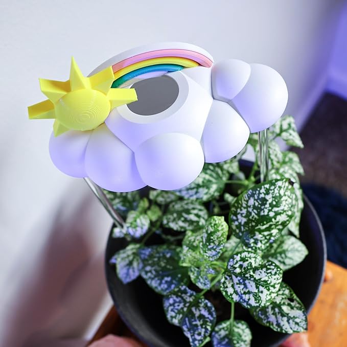 Original Dripping Rain Cloud with Sun and Pastel Rainbow Charms