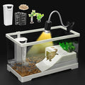AZV Extra Large Turtle Tank Kit,Turtle Starter Habitat with Filter, Filter Plates,Basking Platform,Light,Stone,Plants,Durable PC Indoor Aquarium for Red Eared Sliders,Tortoises and Small Aquatic Pets