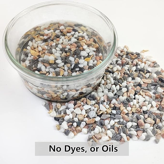 YISZM 10LB Succulent and Cactus Gravel Pebbles, 1/5 Inch Natural Decorative Polished Stones, River Rocks for Plants, Vases, Aquariums, Terrarium and Outdoor Gardening,Mixed Color