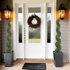 THE BLOOM TIMES 5ft Tall Spiral Topiary Trees Artificial Outdoor Set of 2, UV Resistant Large Faux Evergreen Fake Boxwood Plants for Front Porch Outside Planter Entryway Entrance Decor 5 Foot