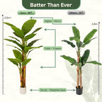 8ft Artificial Banana Tree Extra Tall Fake Plants Indoor for Living Room Large Faux Tree High End Realistic Floor Plant Big Silk Tree for Home Office Pet Friendly Large Indoor Plant Tropical Decor
