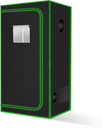 MELONFARM 2x2 Grow Tent, 24"x24"x63'' High Reflective 600D Diamond Mylar Canvas with Observation Window and Floor Tray for Hydroponic Indoor Plant Growing